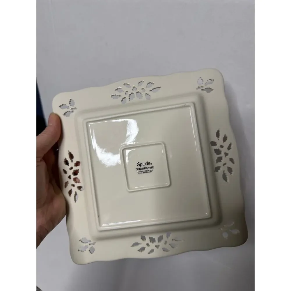 Spode Christmas Tree Serving Plates Dishes Down Christmas Compote Set of 4